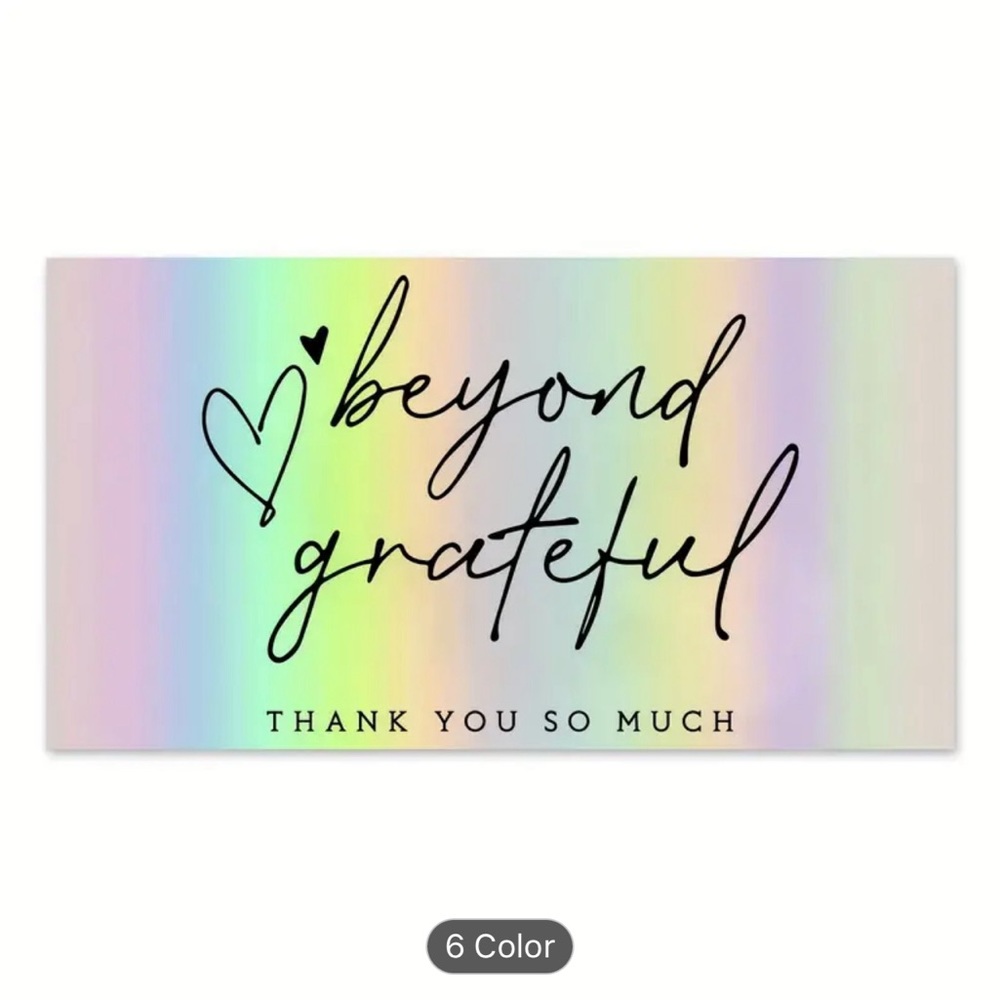 Thank You Cards, 50Piece, Holographic Beyond Grateful